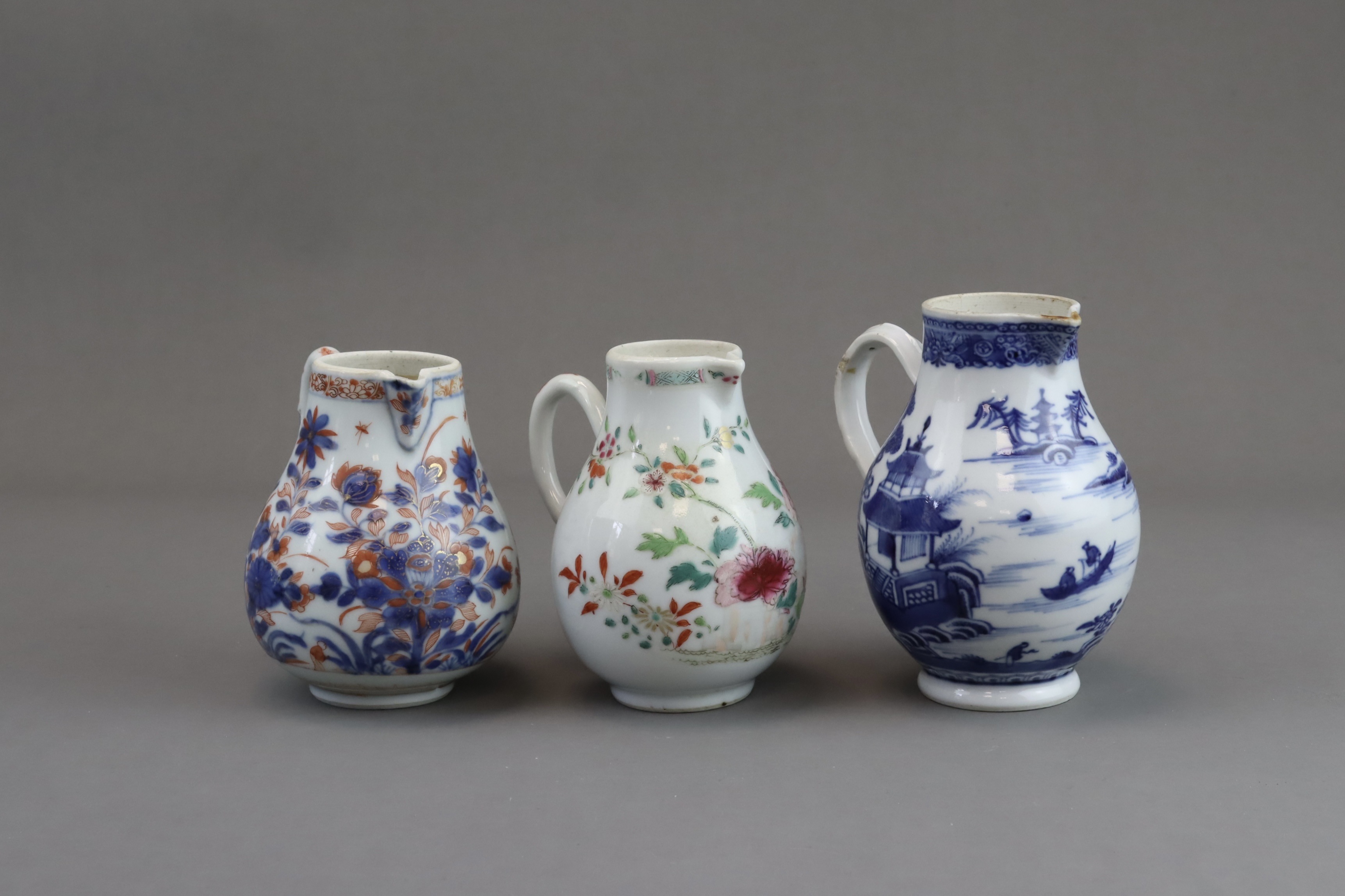 Three Blue and White and 'famille rose' Milk Jugs, 18th century - Image 6 of 10
