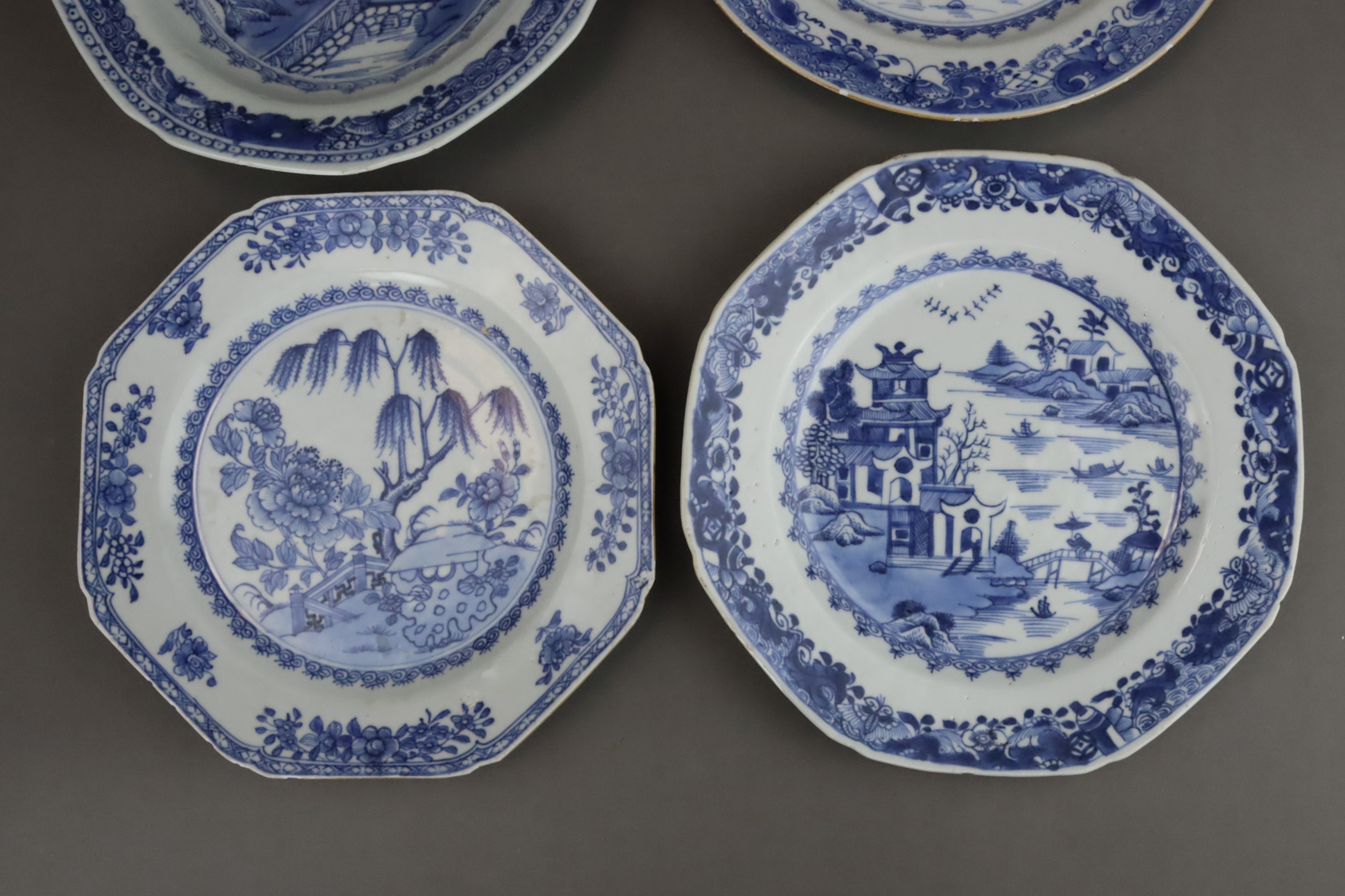 A Set of 9  Blue and White and 'famille rose' Plates, Qianlong - Image 10 of 11