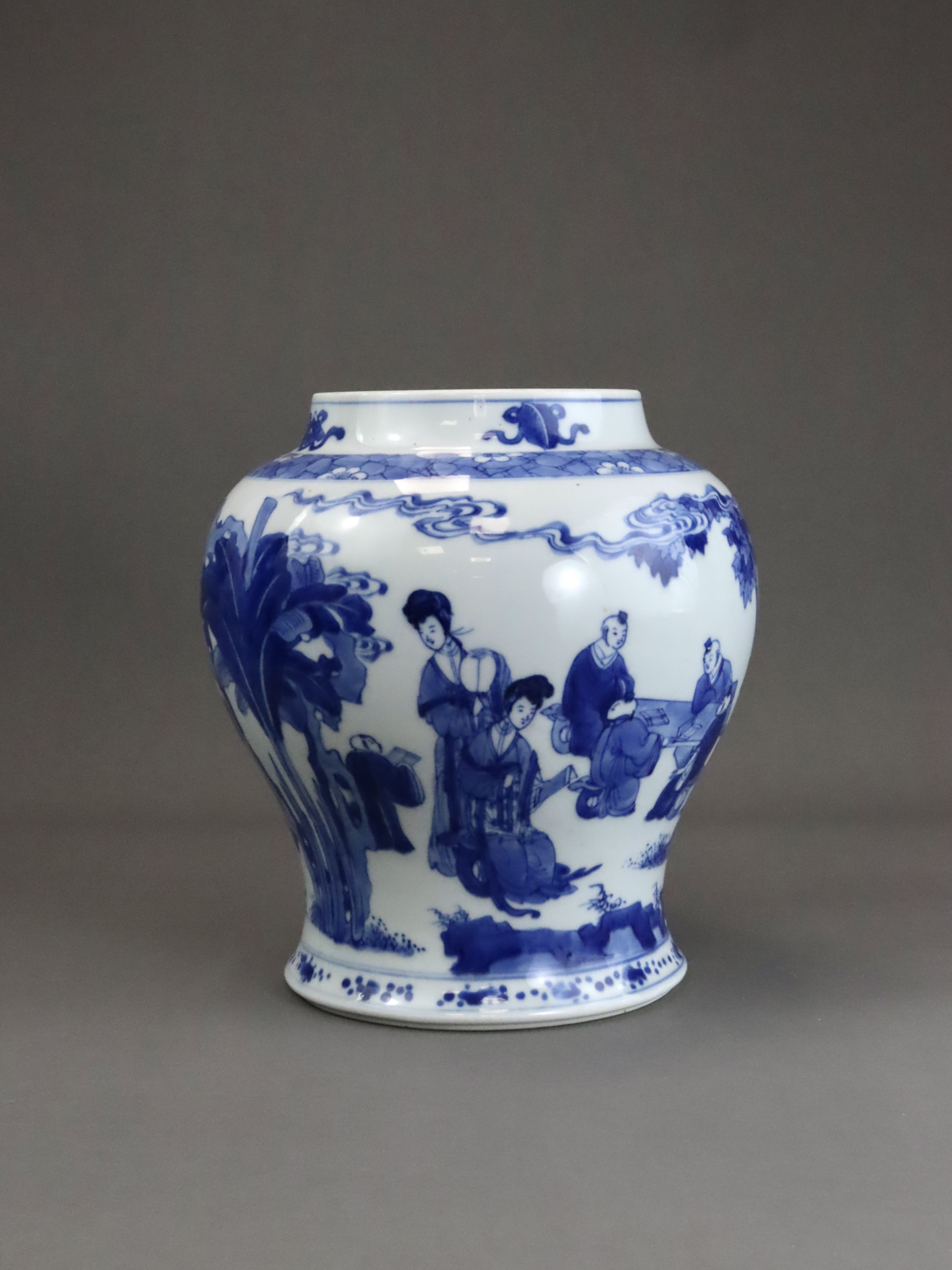 A Blue and White Jar with Boys Playing, Kangxi - Image 4 of 10