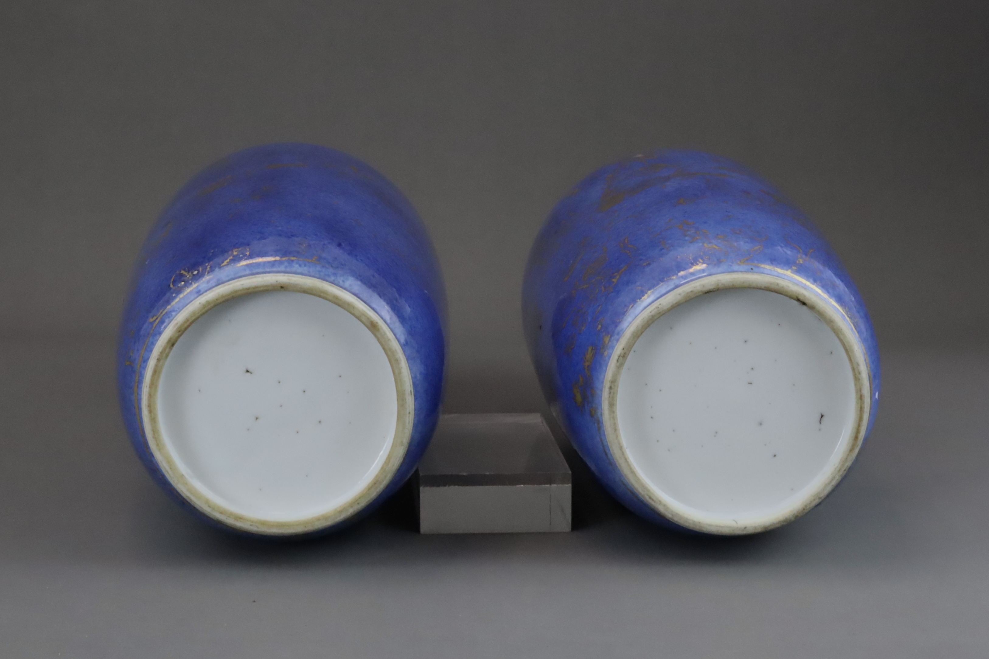 An Attractive Pair of 'bleu souffle' Rouleau Vases, Kangxi, - Image 8 of 8