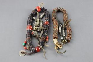 Two strings of Bone Mala Beads, 19th century