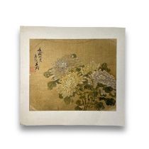 An Album Leaf on silk of chrysanthemums