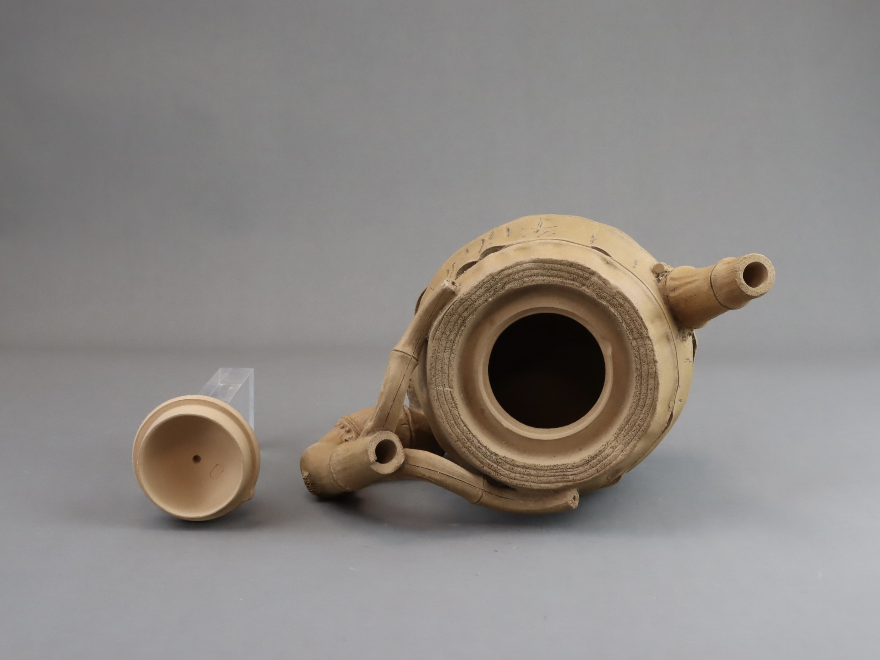A Yixing Teapot and Cover of Bamboo Form, late Qing/early Republic - Image 6 of 8