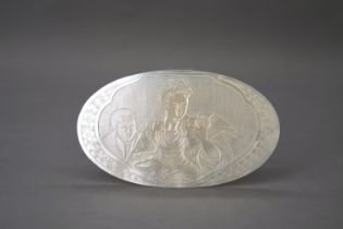An Oval ‘Mother of Pearl’ European Subject Oval Plaque, 18th century