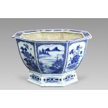 A Blue and White Jardiniere, 18th century,