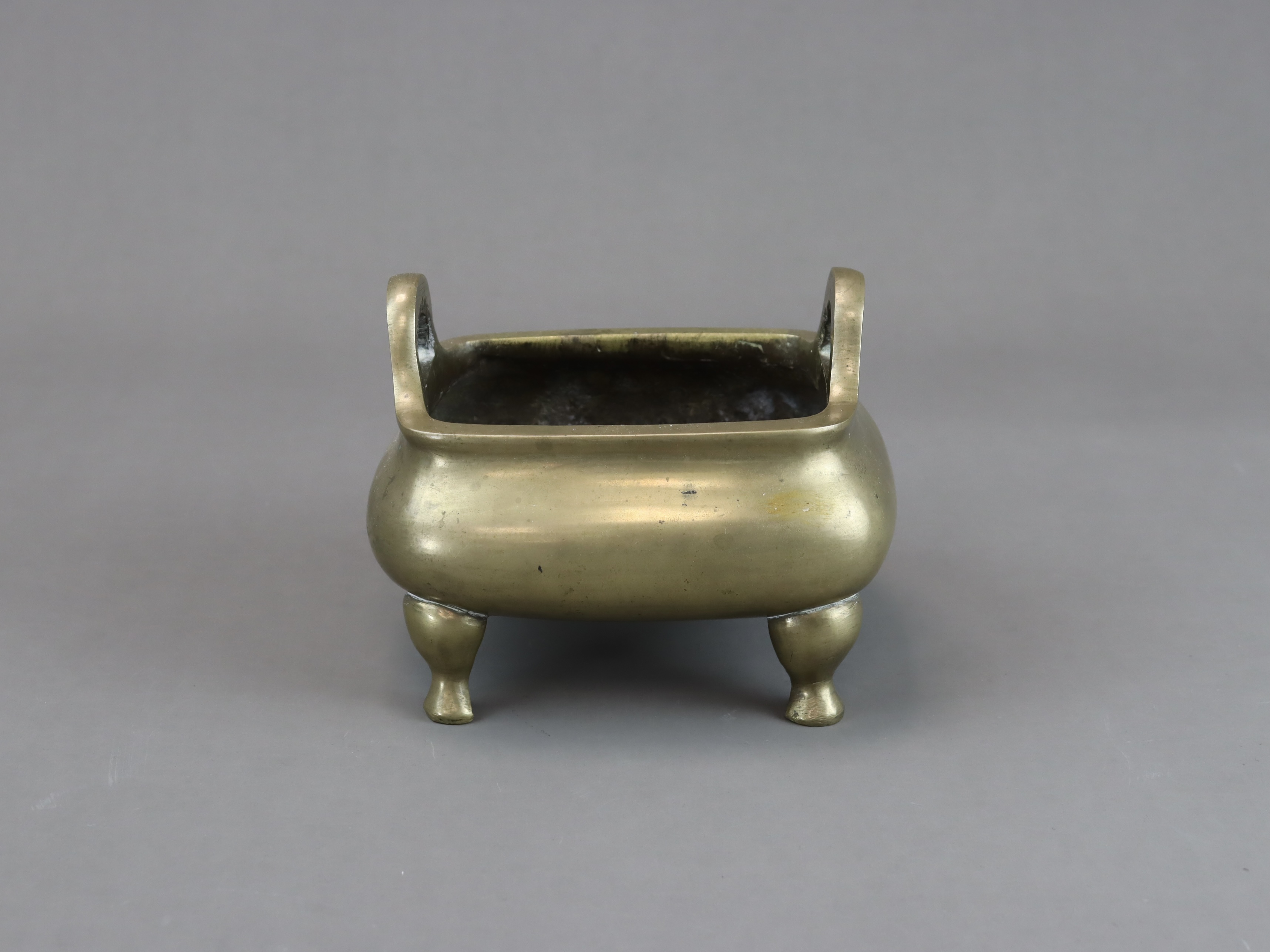 A four legged Bronze Censer, fang ding, seal mark, Qing dynasty - Image 7 of 7