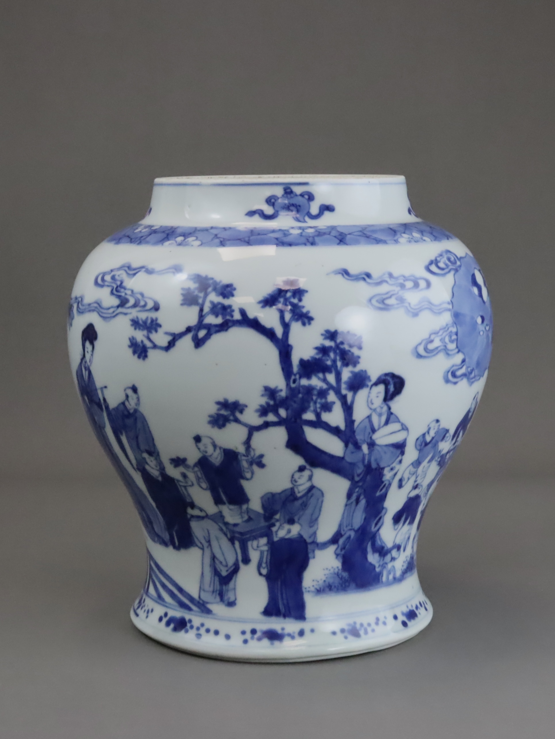 A Blue and White Jar with Boys Playing, Kangxi - Image 7 of 10