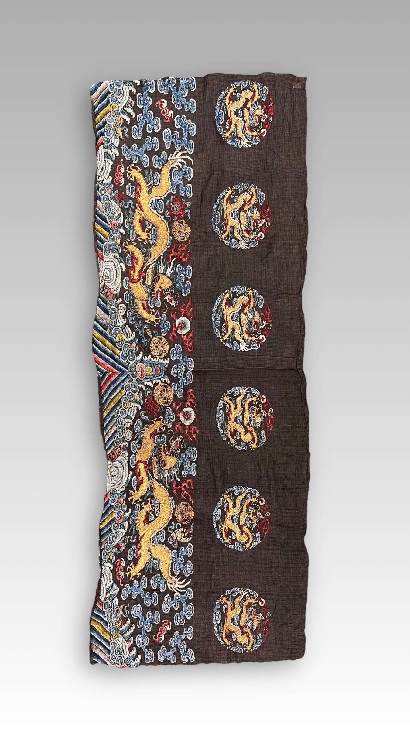 A Rectangular Section of Gauze Dragon Robe, Qing dynasty