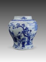 A Blue and White Jar with Boys Playing, Kangxi