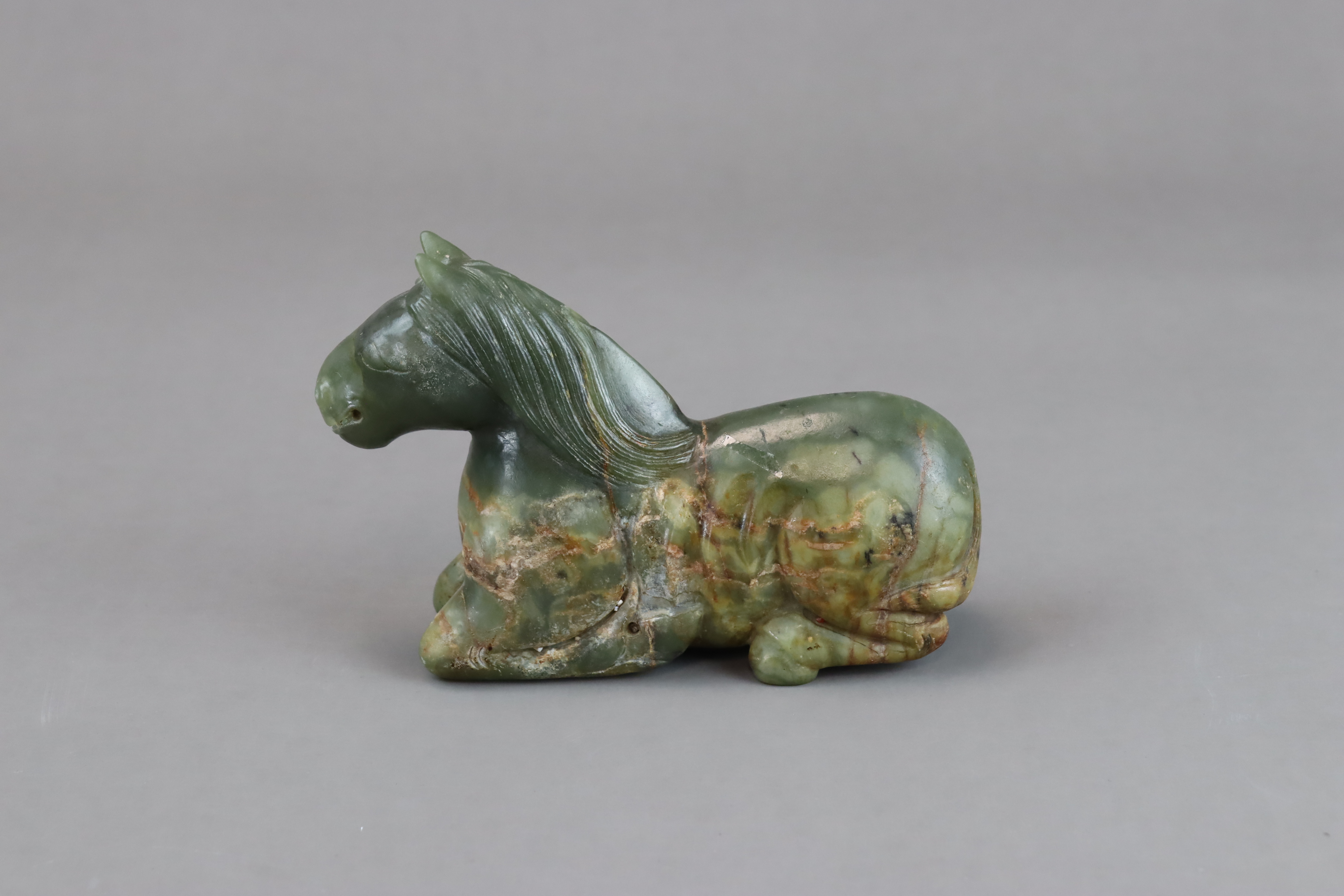 A Seated Jade Horse, Qing dynasty, - Image 3 of 7