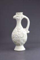 A White-glazed 'Phoenix and Equestrian' Ewer, probably Tang dynasty