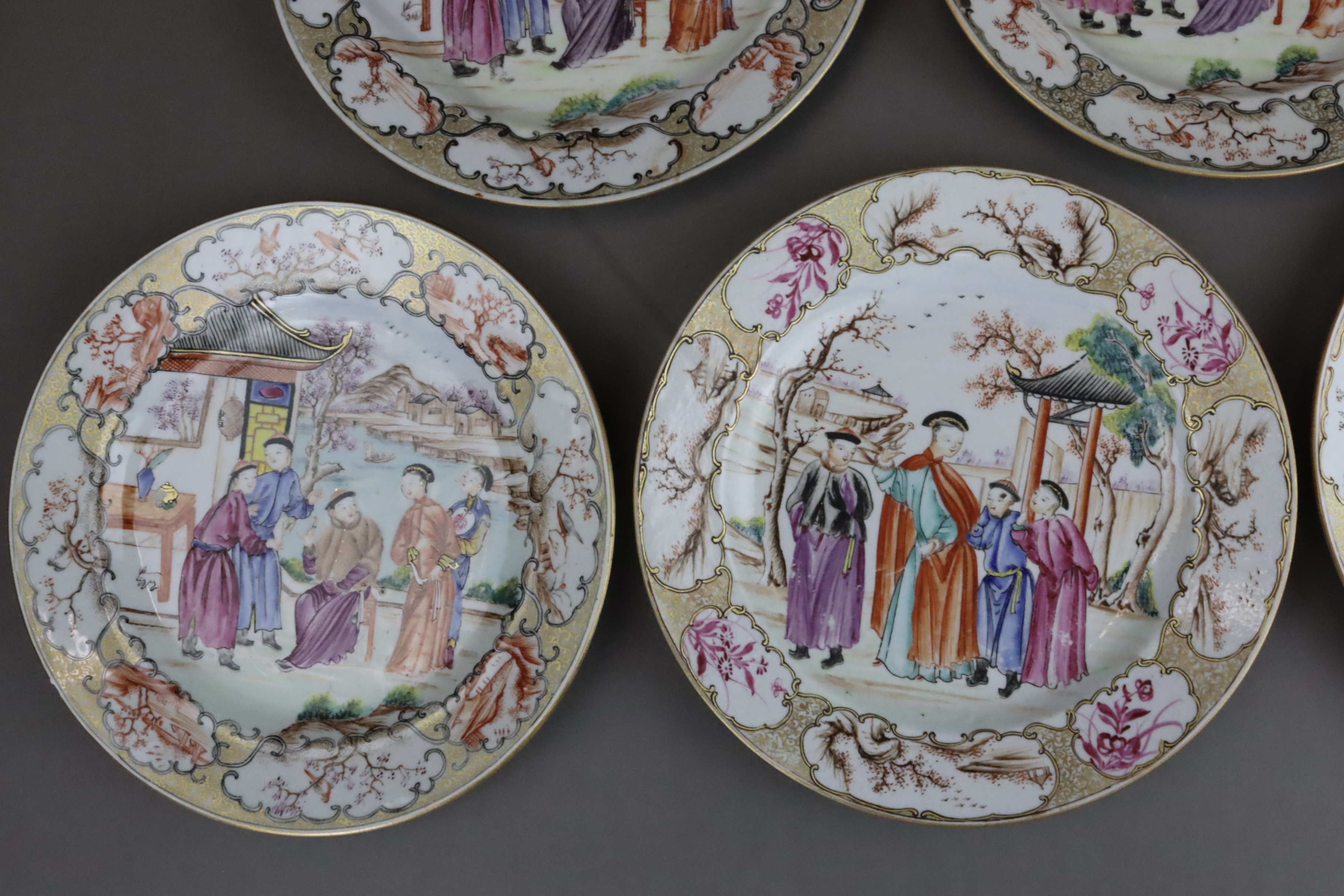 A Set of 9  Blue and White and 'famille rose' Plates, Qianlong - Image 3 of 11