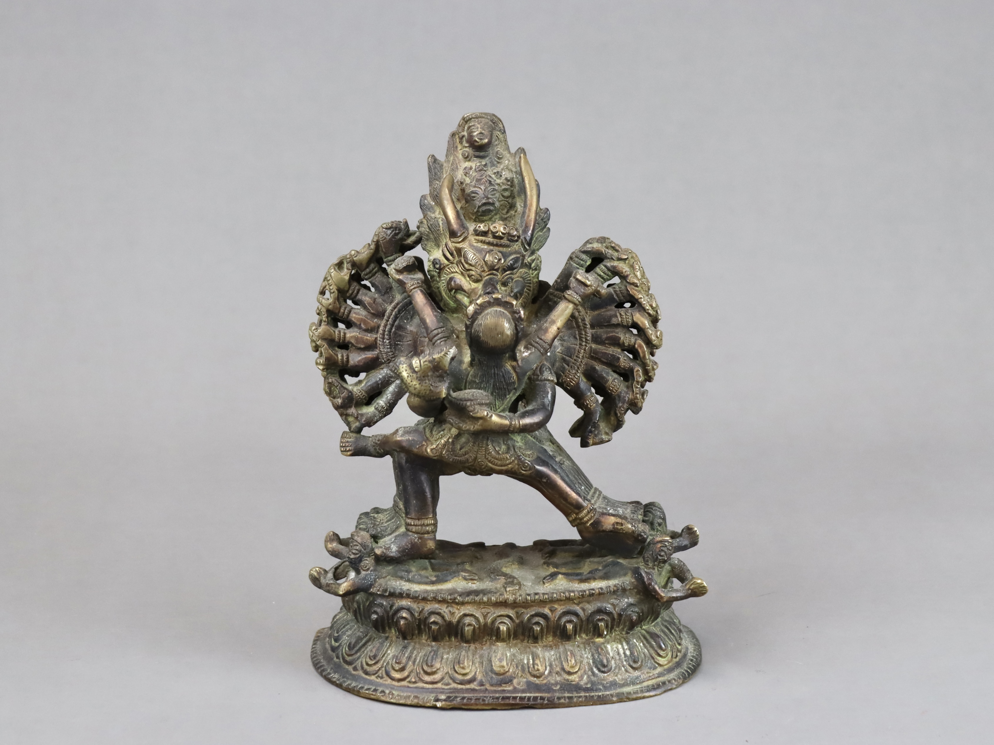 A Tibetan Bronze Yama and Sakti Group, 19th/20th century - Image 3 of 7