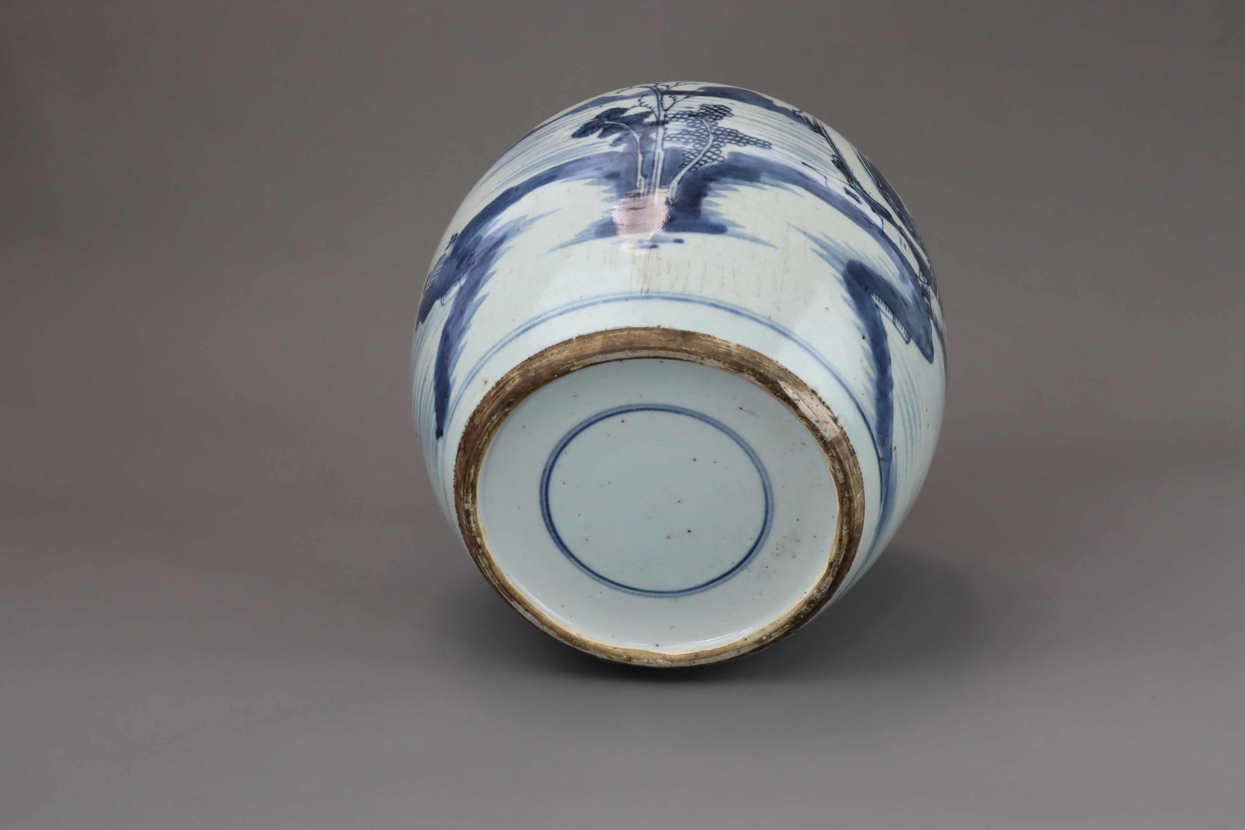 A Blue and White Landscape Ginger Jar, mid Qing, - Image 5 of 8