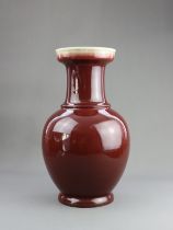 A Red Glazed Vase, 19/20th century,