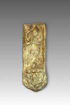 A Gilt Copper repousse Panel of a Bodhisattva, 18/19th century