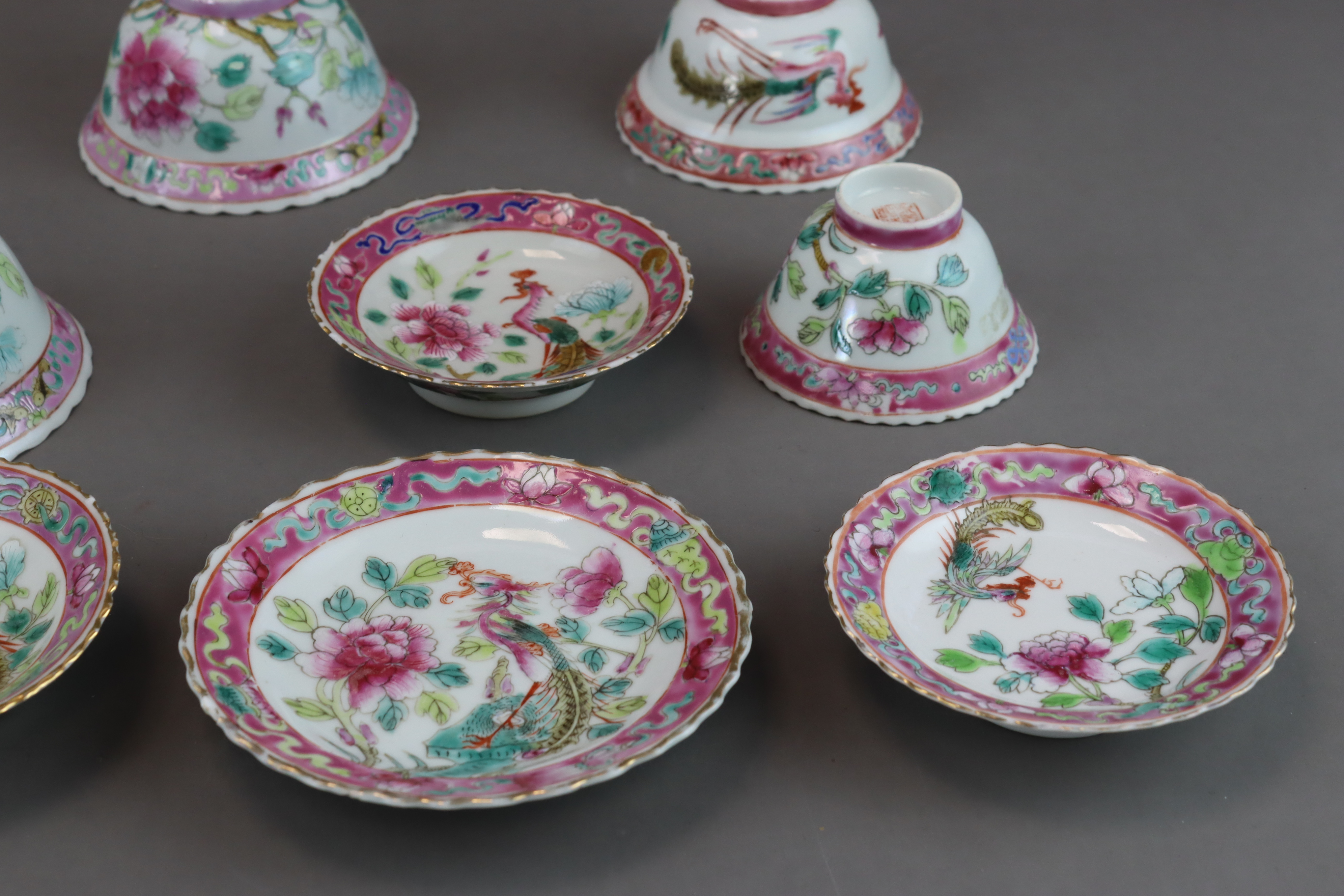 A Good Nonya Ware Part Tea Service, 19th century, - Image 4 of 7