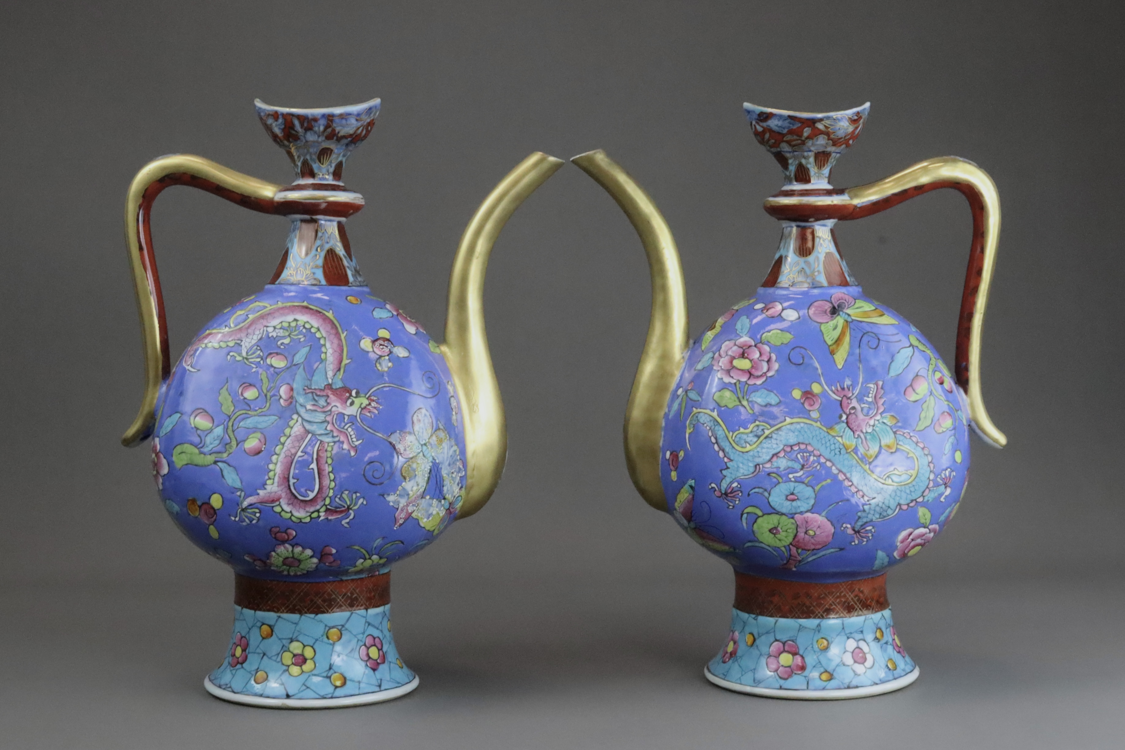 A Rare Pair of  European decorated Ewers , Kangxi - Image 3 of 11