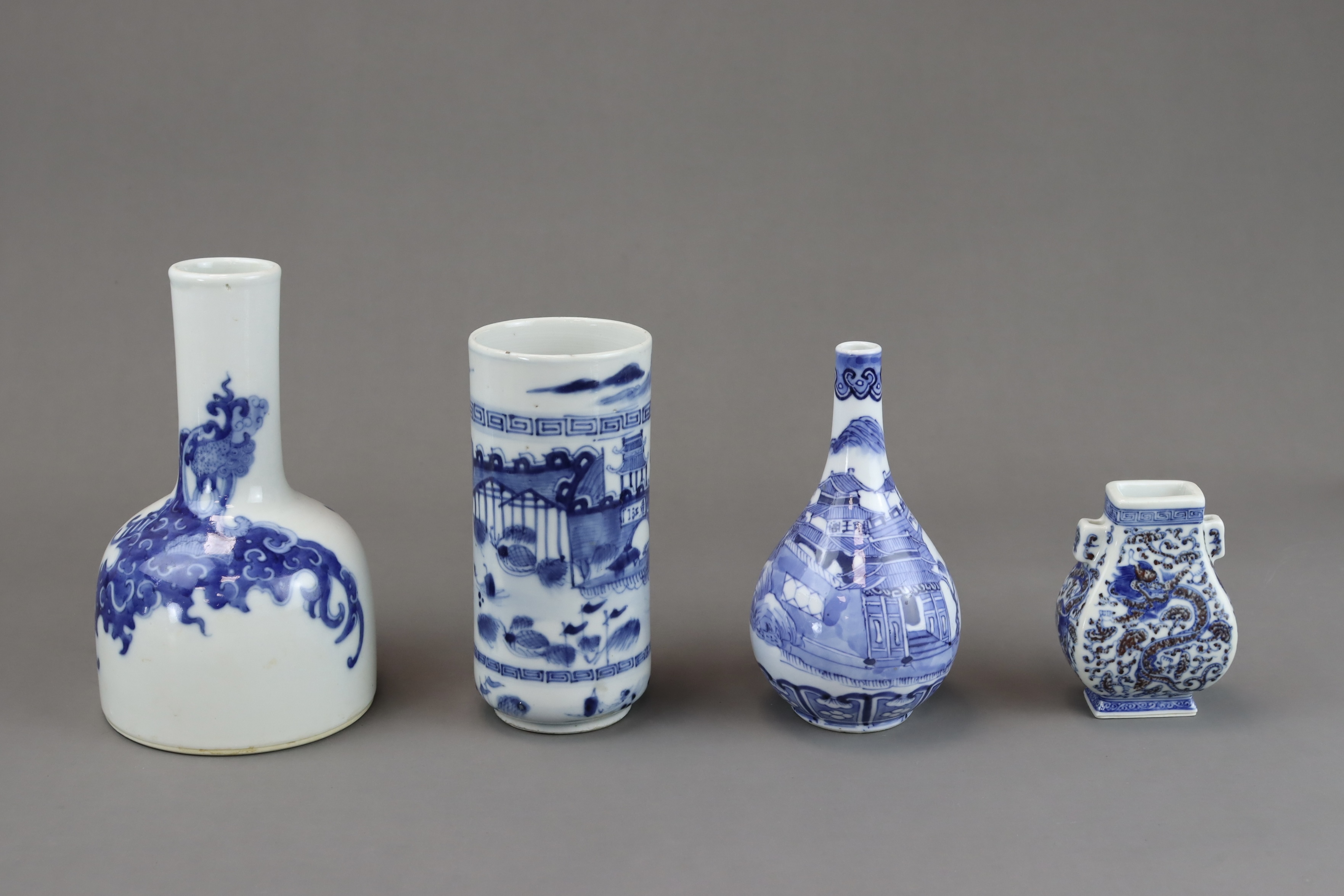 Four Blue and White Vases, 19th century - Image 5 of 6