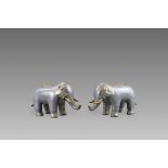 A Fine Pair of Miniature Cloisonne Elephants, 1780/1820