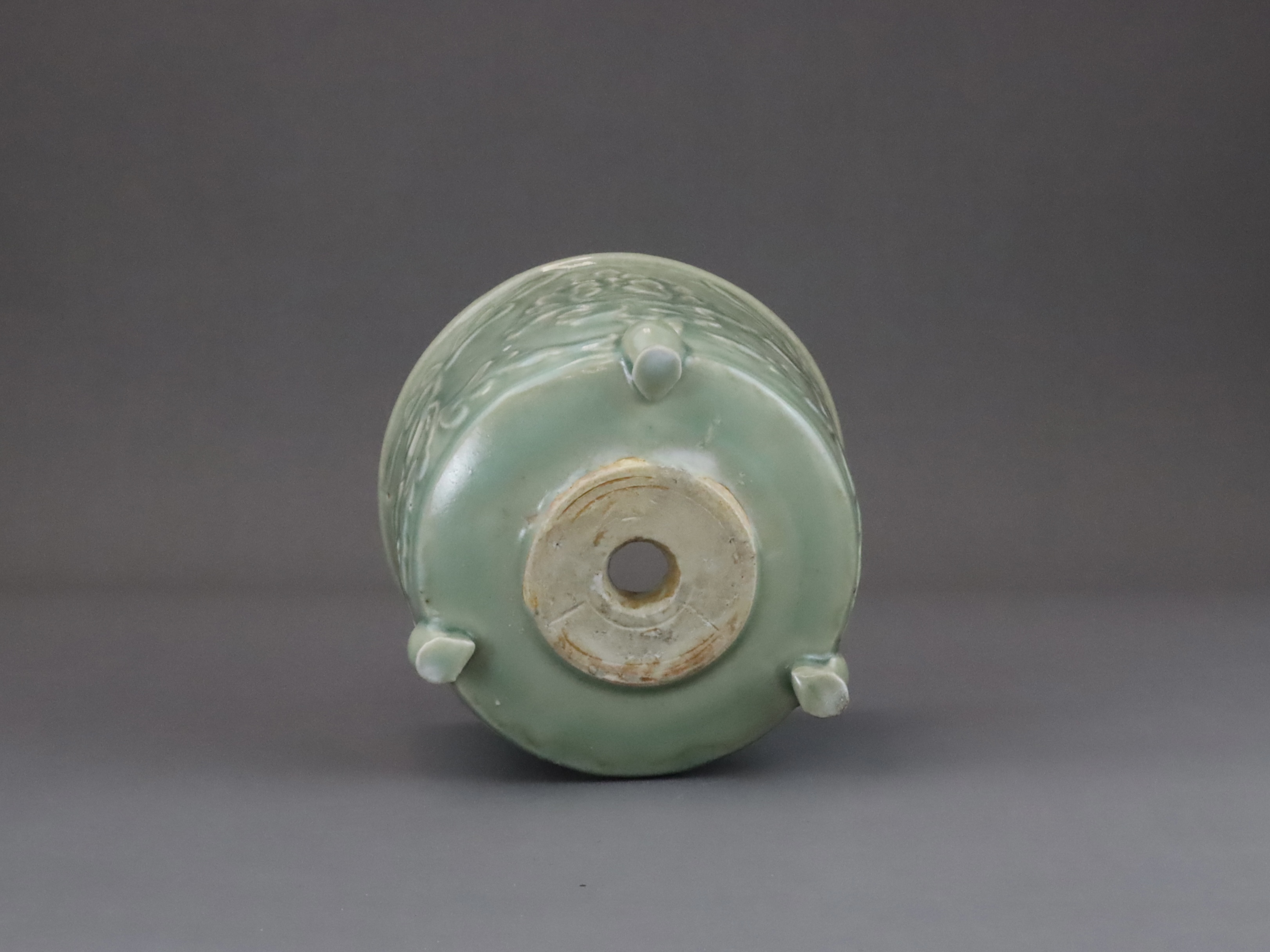 A Longquan Celadon Peony Tripod Censer, early Ming dynasty,  - Image 14 of 14