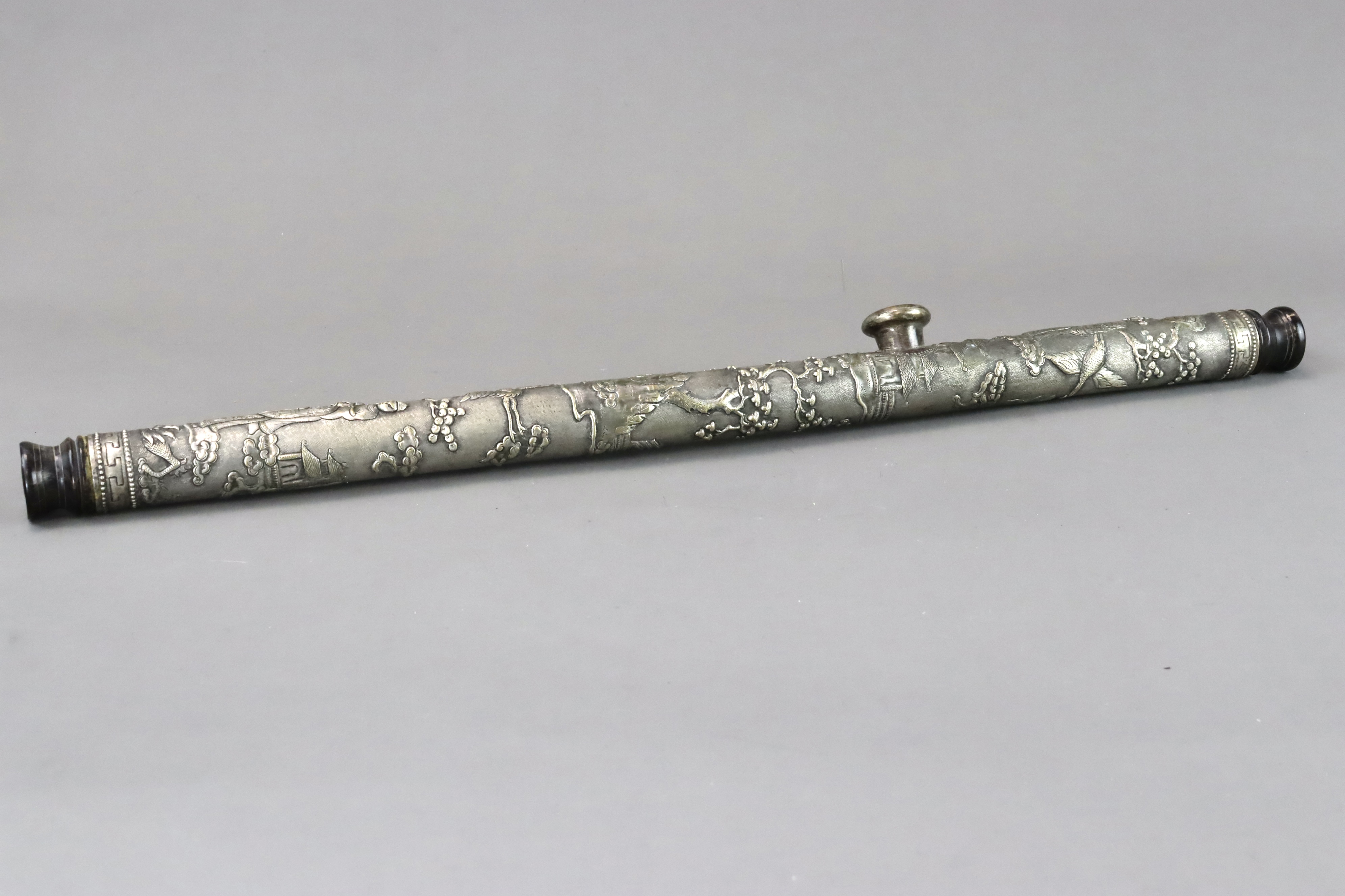 An Unusual Silver Opium Pipe, late Qing dynasty, - Image 9 of 11