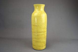 A Yellow-glazed Incised Floral Vase