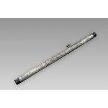 An Unusual Silver Opium Pipe, late Qing dynasty,