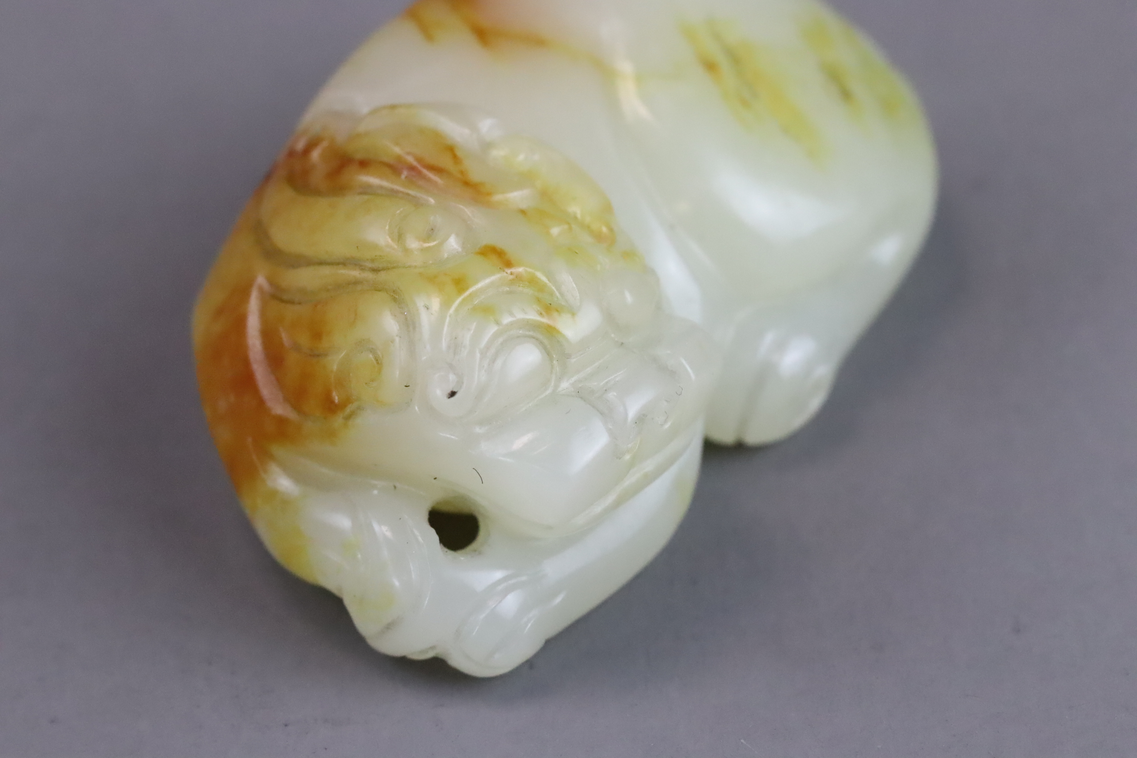 A Celadon Jade Seated Qilin, early Qing dynasty, - Image 6 of 10