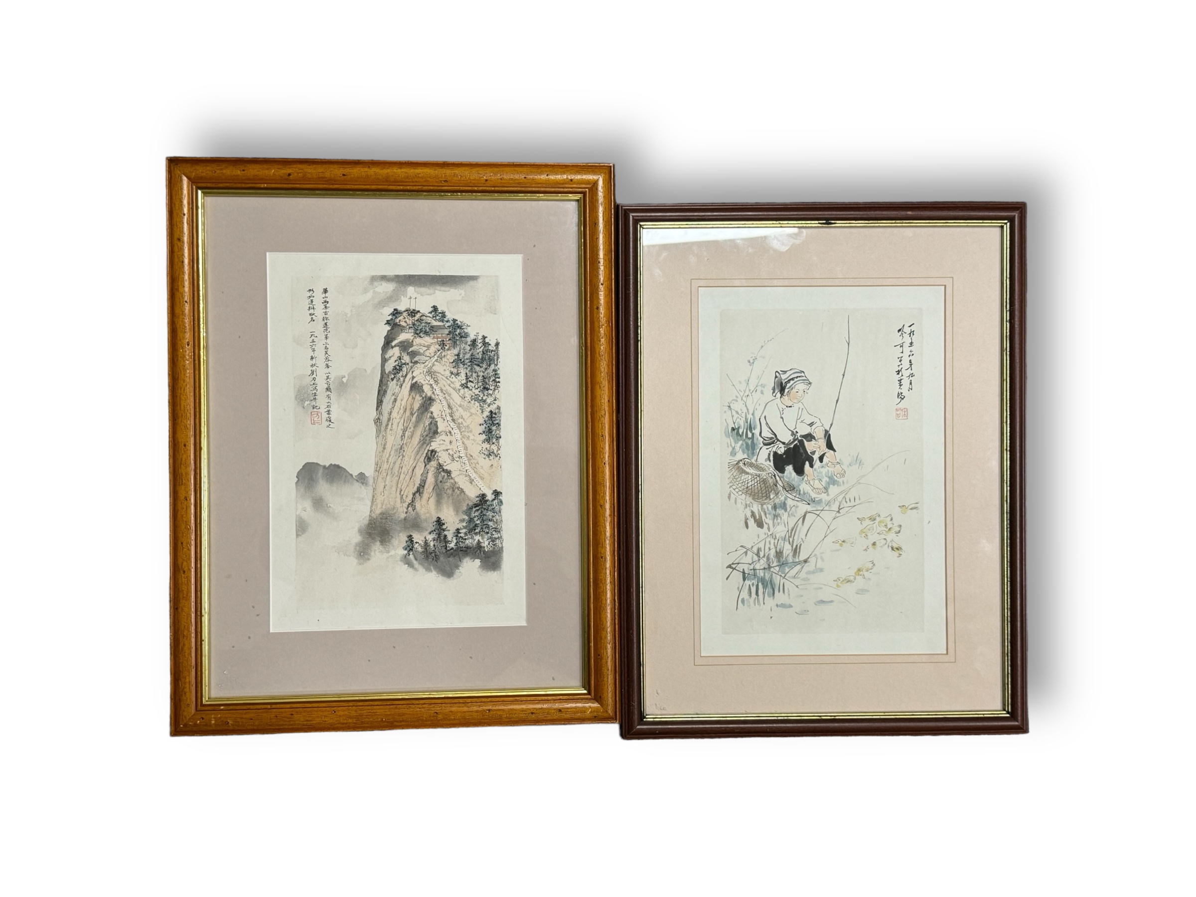 Two Chinese Woodblock Prints, made by Duoyunxuan