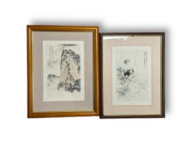 Two Chinese Woodblock Prints, made by Duoyunxuan