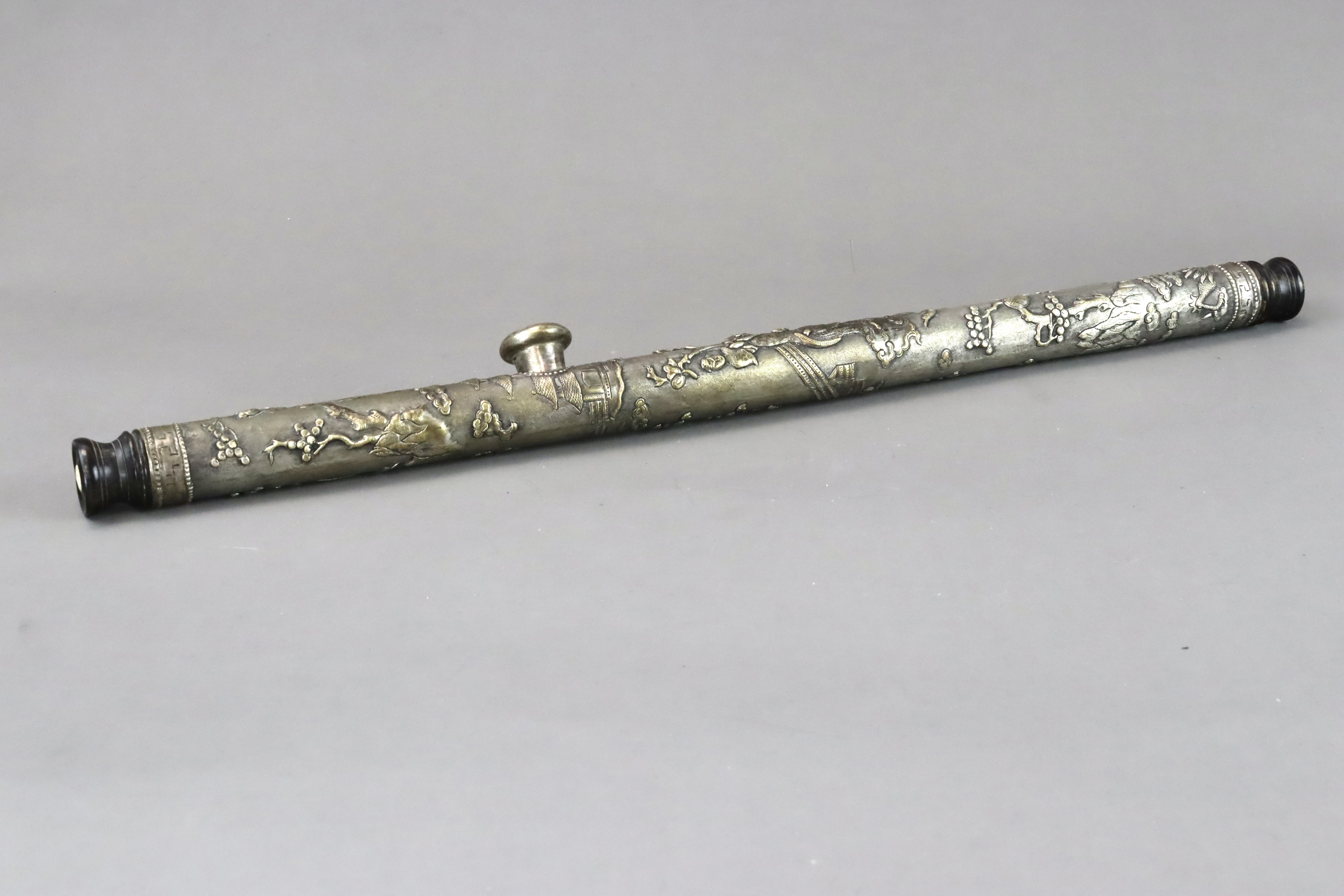 An Unusual Silver Opium Pipe, late Qing dynasty, - Image 3 of 11