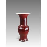 A Copper Red glazed Phoenix Tail Vase, Qing dynasty,