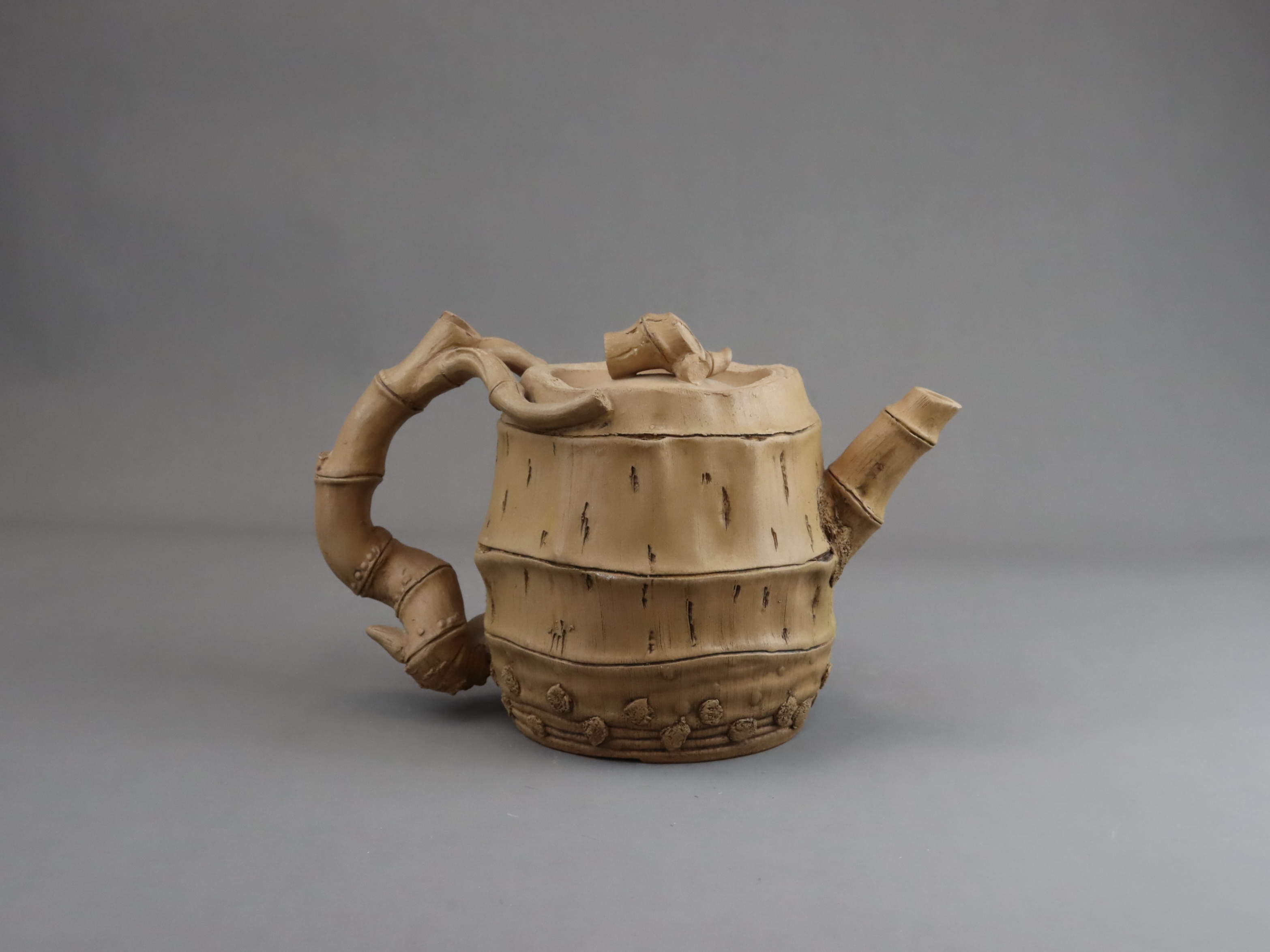 A Yixing Teapot and Cover of Bamboo Form, late Qing/early Republic - Image 5 of 8