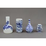 Four Blue and White Vases, 19th century