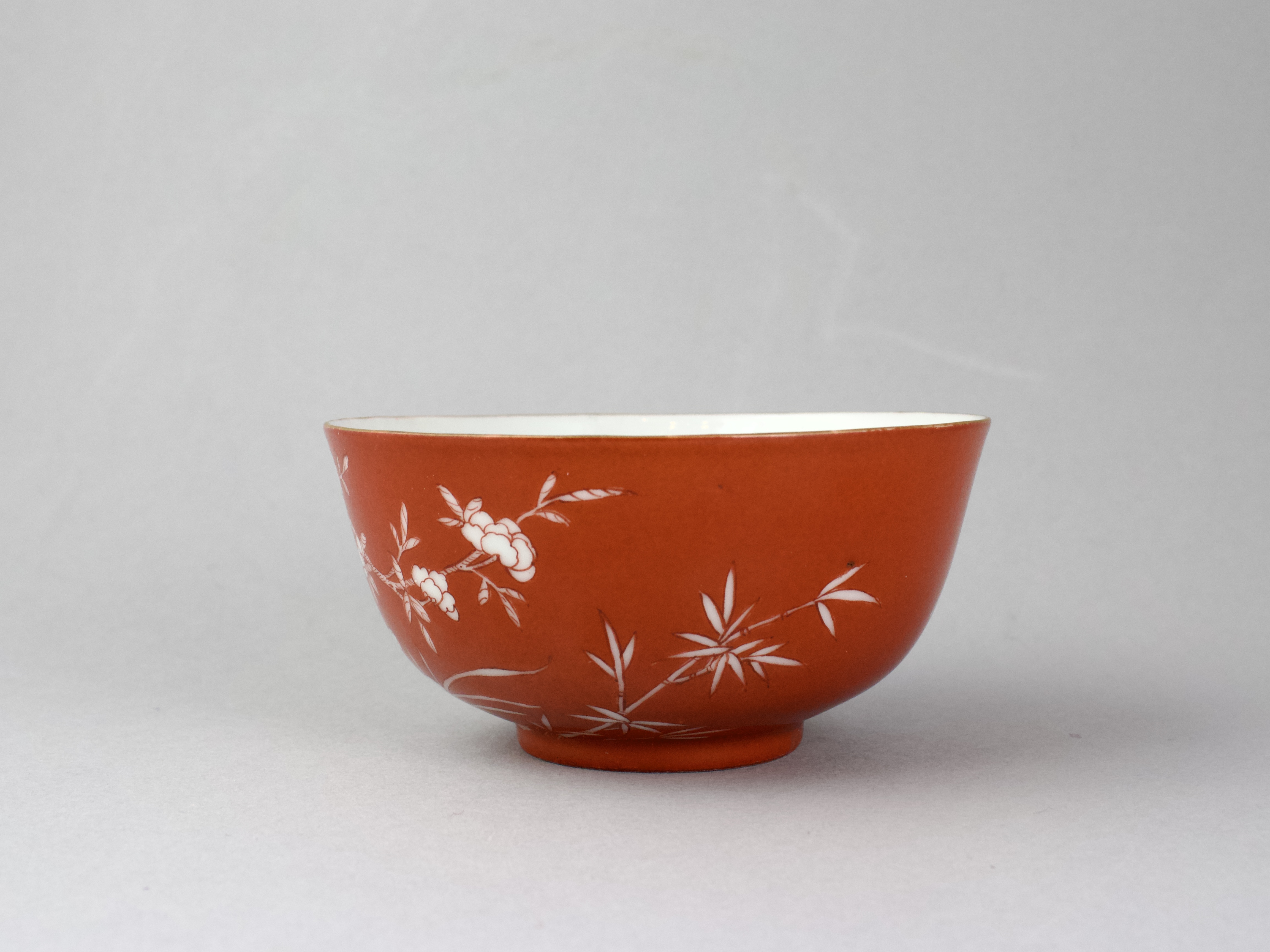 A Coral Ground Bowl, Tongzhi six character mark - Image 6 of 6