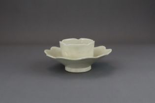 An Extremely Rare Ding-type Lotus-form Cupstand, Five dynasties