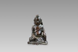 A Seated Daoist Bronze Figure,16/17th century