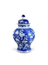 A blue and white 'prunus' Jar and Cover, Guangxu
