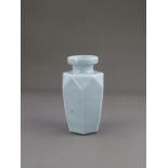 A 'clair de lune' Faceted Small Vase, four character underglaze blue seal mark of Yongzheng, and pro