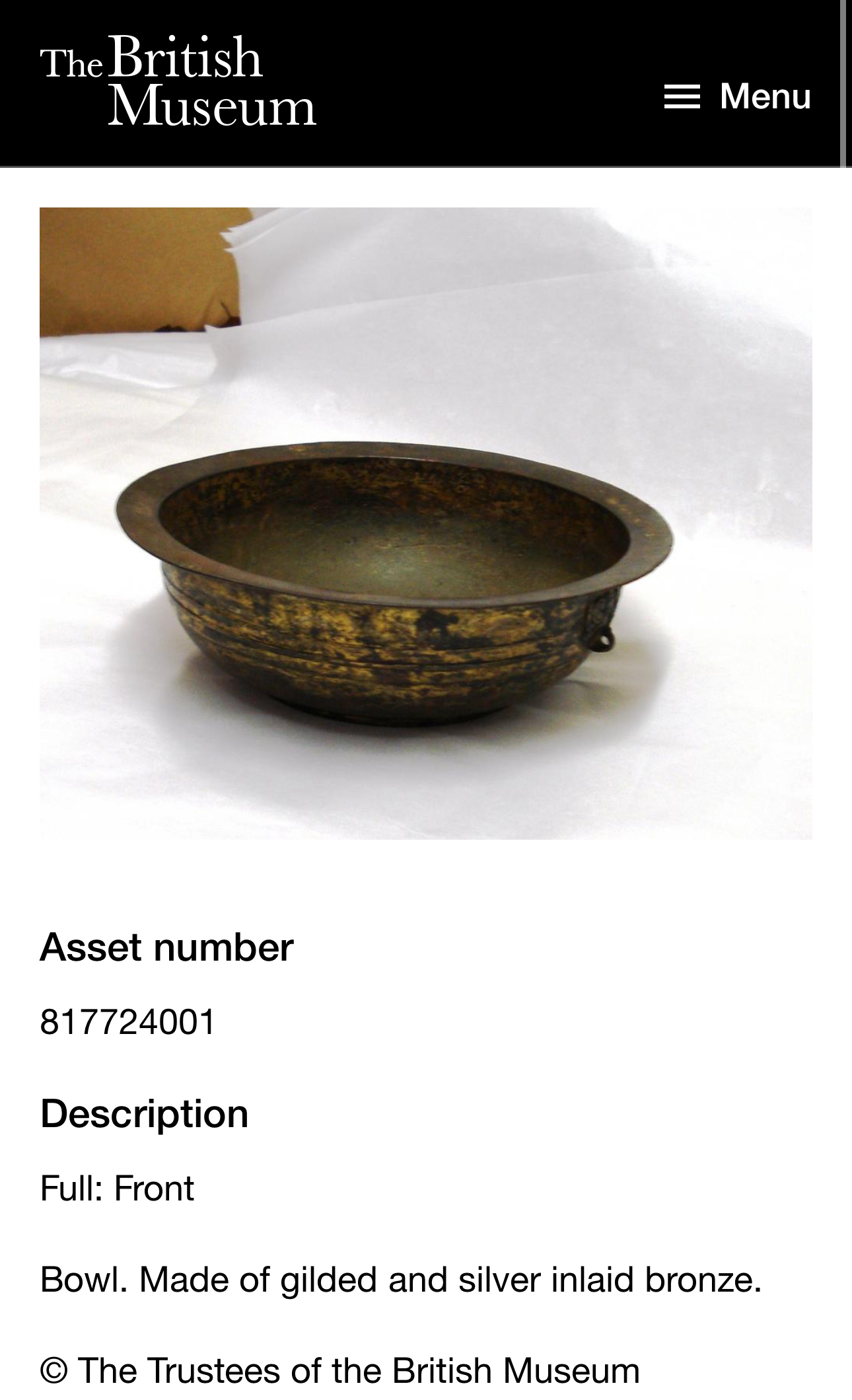 A Gilt Bronze Small Basin, Han dynasty - Image 10 of 10
