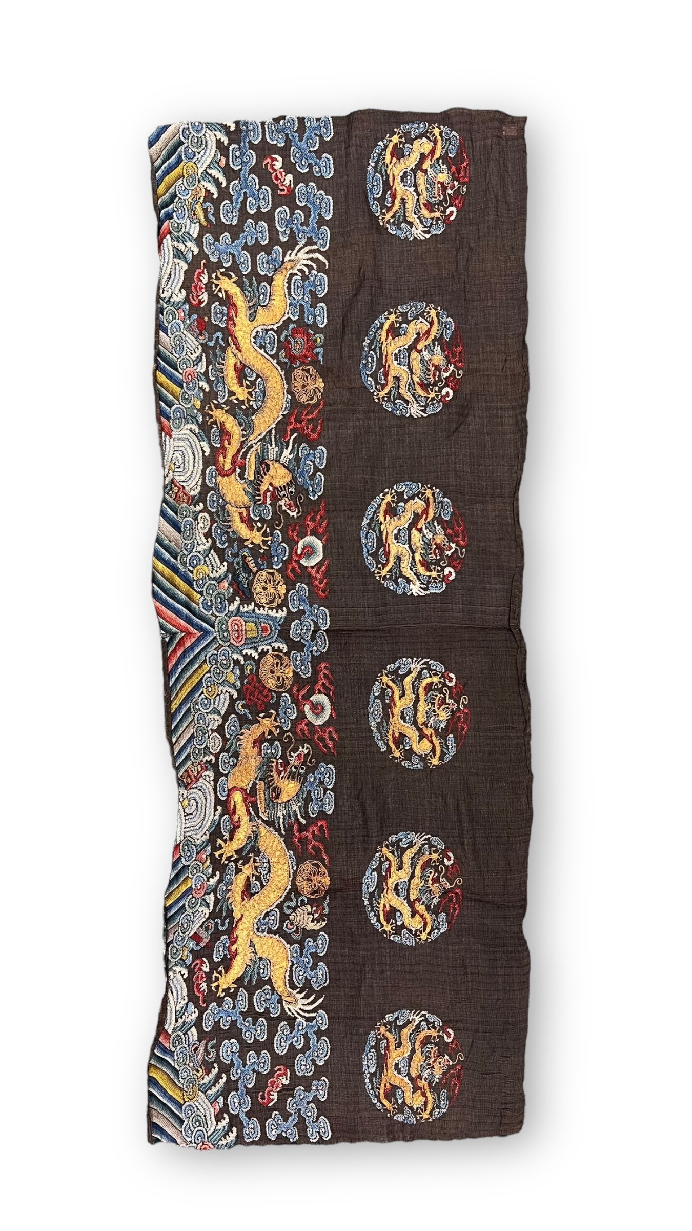 A Rectangular Section of Gauze Dragon Robe, Qing dynasty - Image 2 of 2