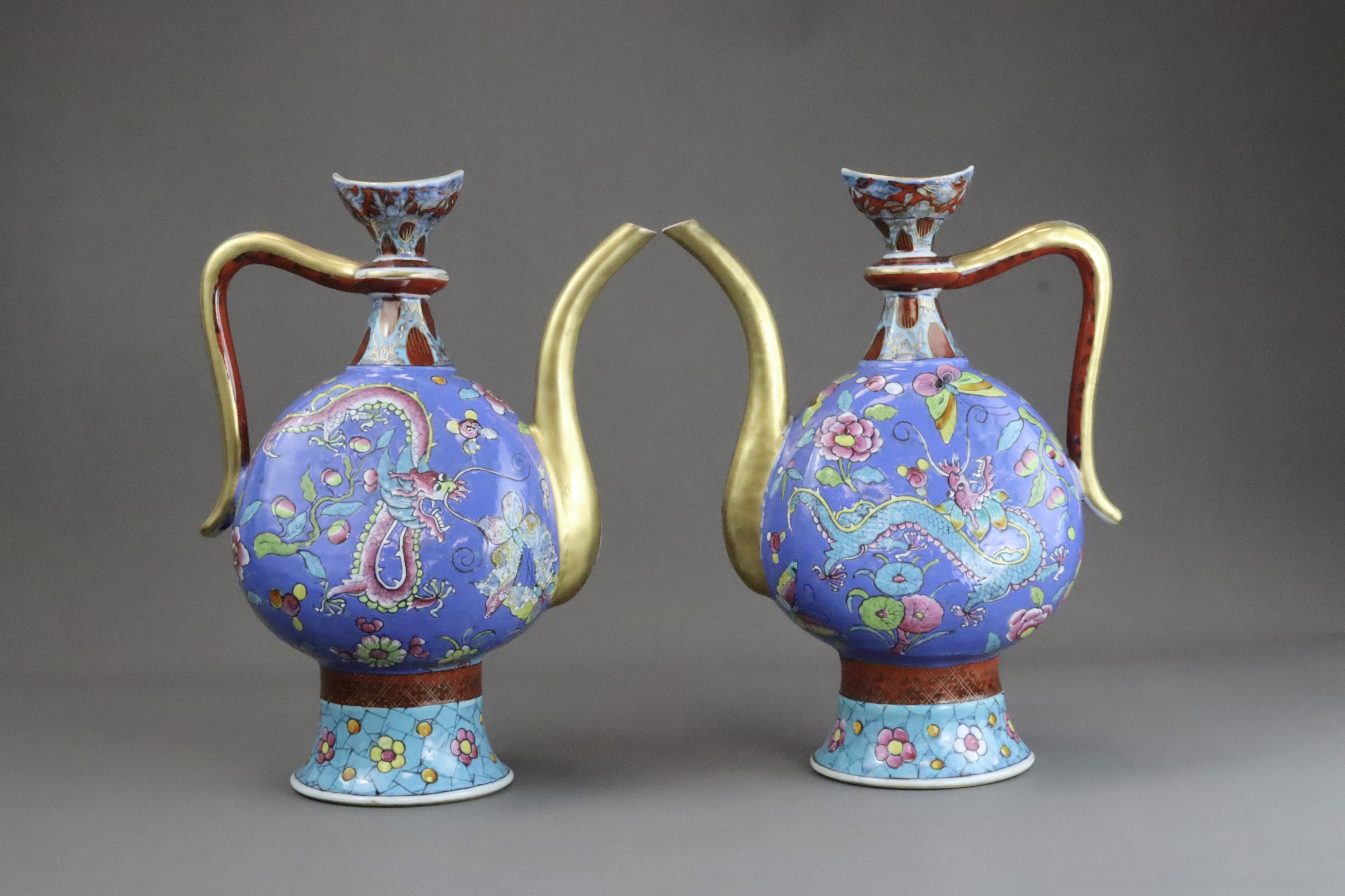 A Rare Pair of  European decorated Ewers , Kangxi - Image 2 of 11