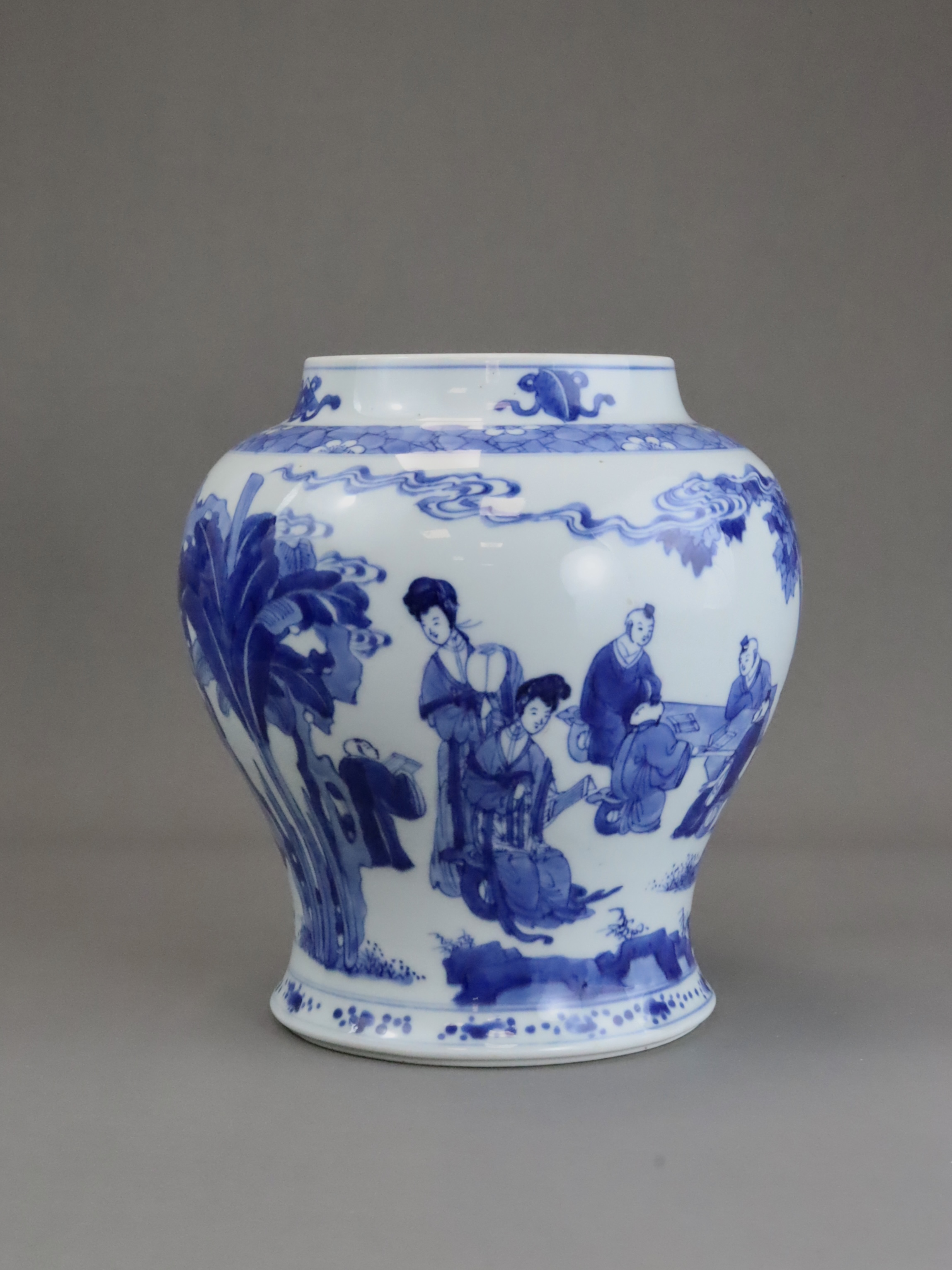 A Blue and White Jar with Boys Playing, Kangxi - Image 5 of 10