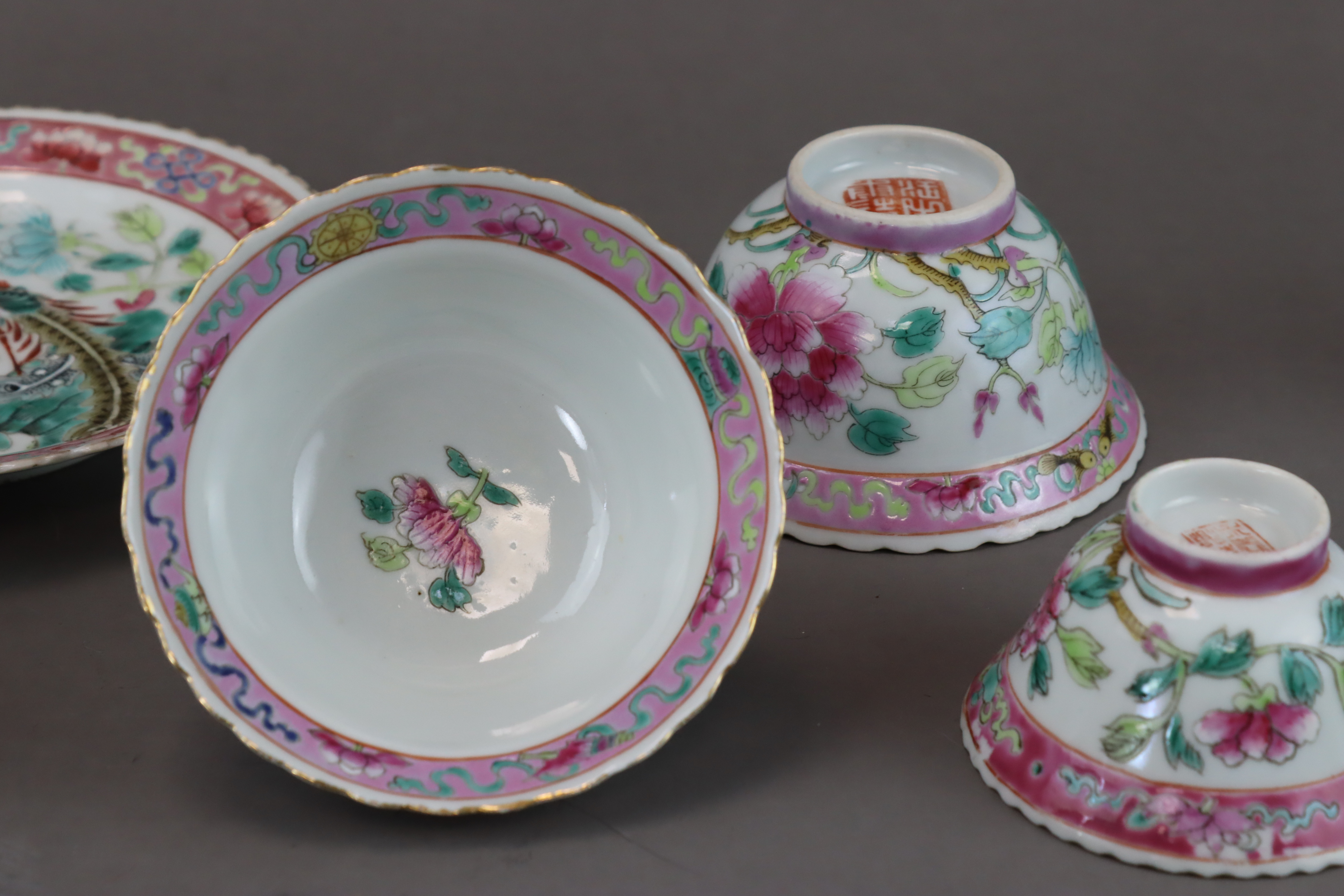 A Good Nonya Ware Part Tea Service, 19th century, - Image 6 of 7