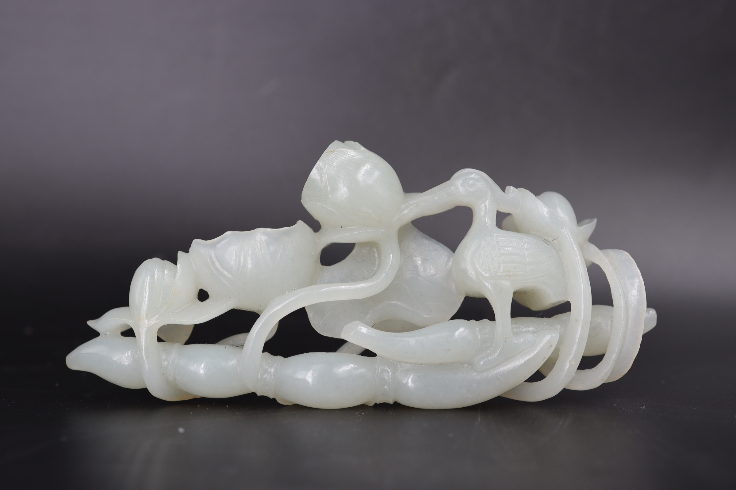 A White Jade Lotus Flower and Root, Qing dynasty - Image 8 of 12