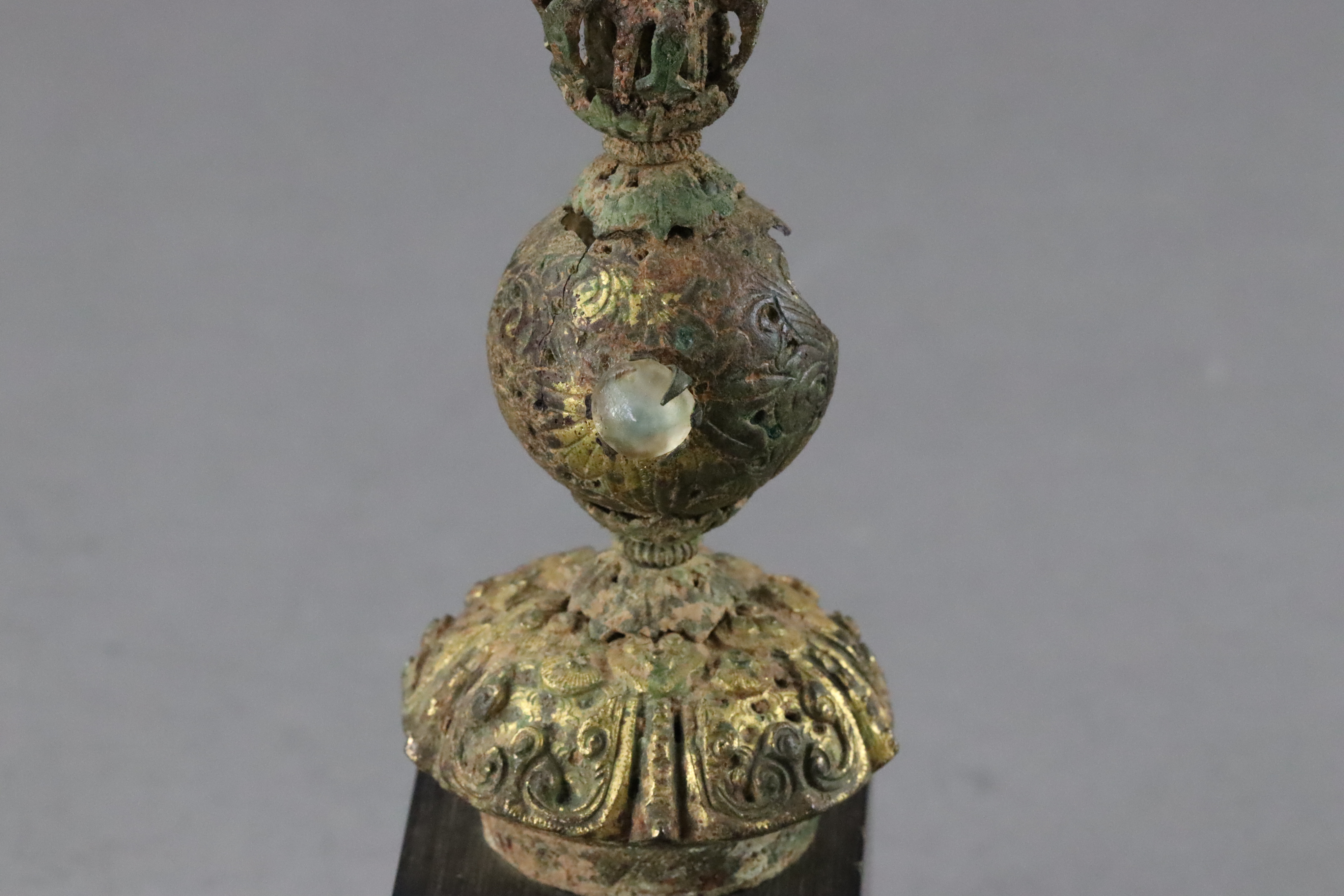 A Copper Gilt Hat Finial, Qing dynasty - Image 3 of 10