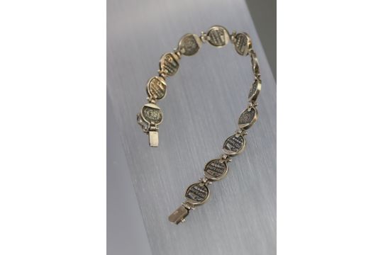 An Antique Silver Bracelet with Roman style coin panels - Image 6 of 13