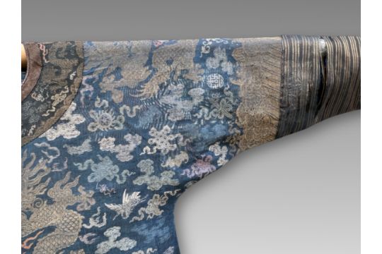 A Blue Silk Gauze Dragon Robe, 19th century - Image 6 of 11