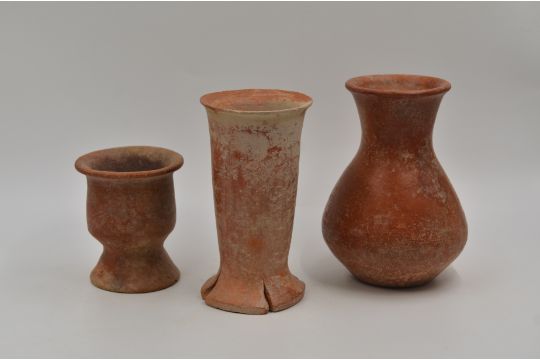 A Group of Three Red Pottery Vessels, Neolithic period, Hongshan culture, c. 4500-3000 BC - Image 4 of 5